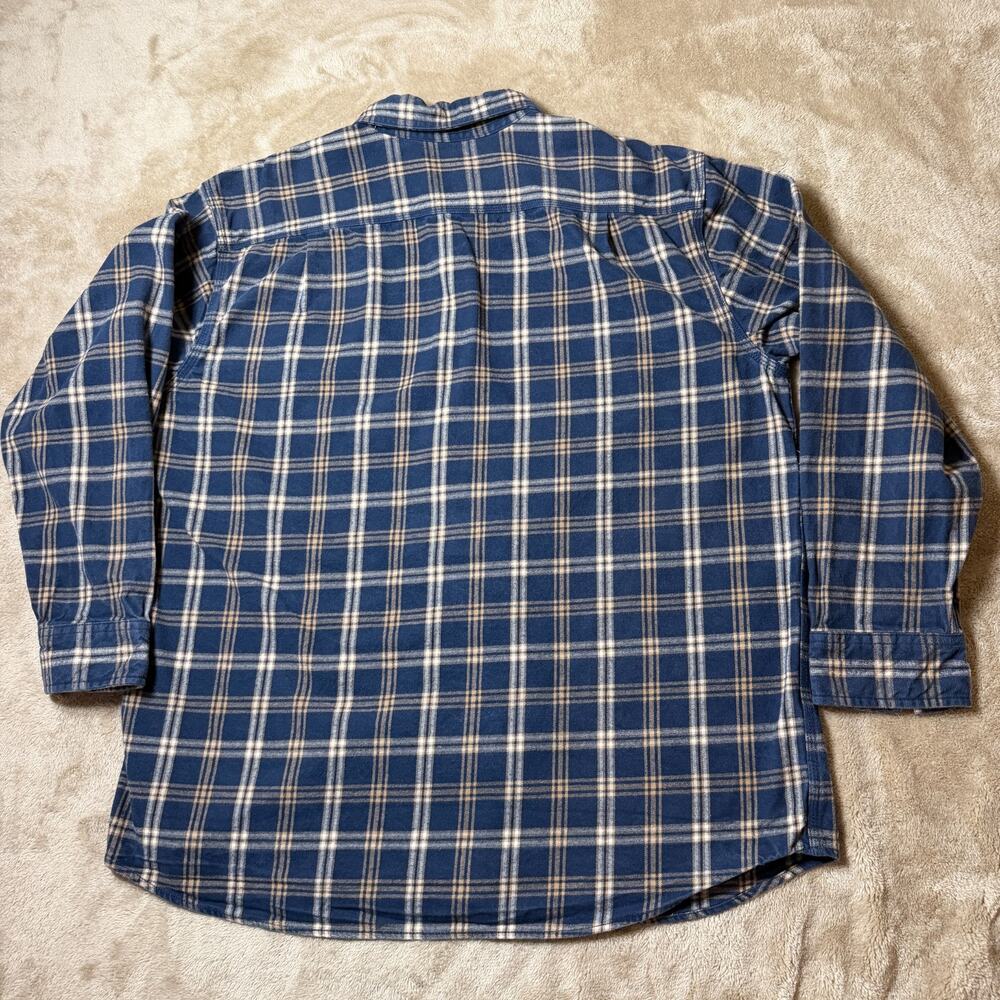 Ridgecut Toughwear Heavyweight Flannel Shirt Blue Tan Plaid Work Shirt Sz XL - Picture 5 of 8